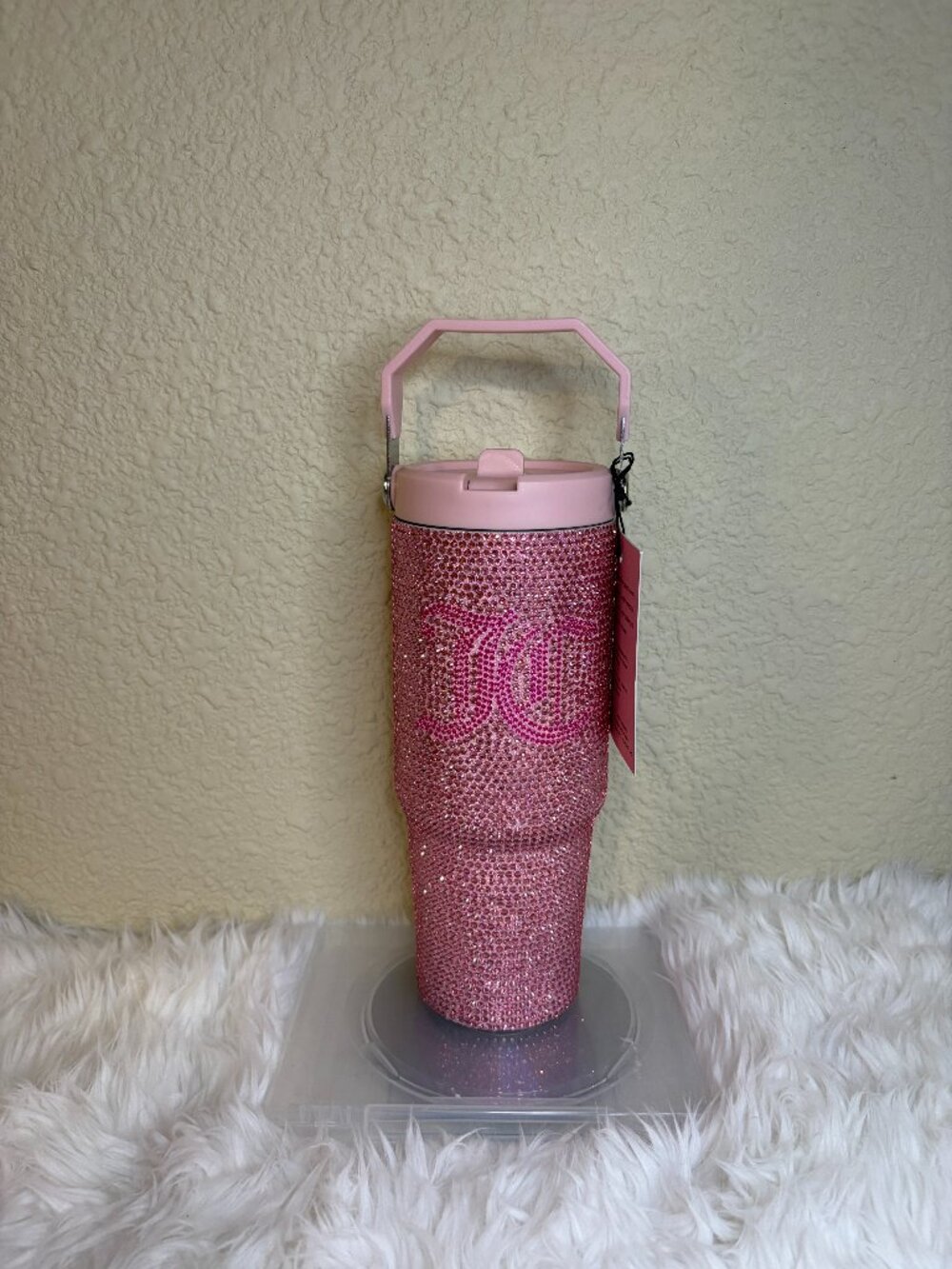 Juicy Couture Pink Rhinestone 30 oz Insulated Travel Mug Tumbler NWT